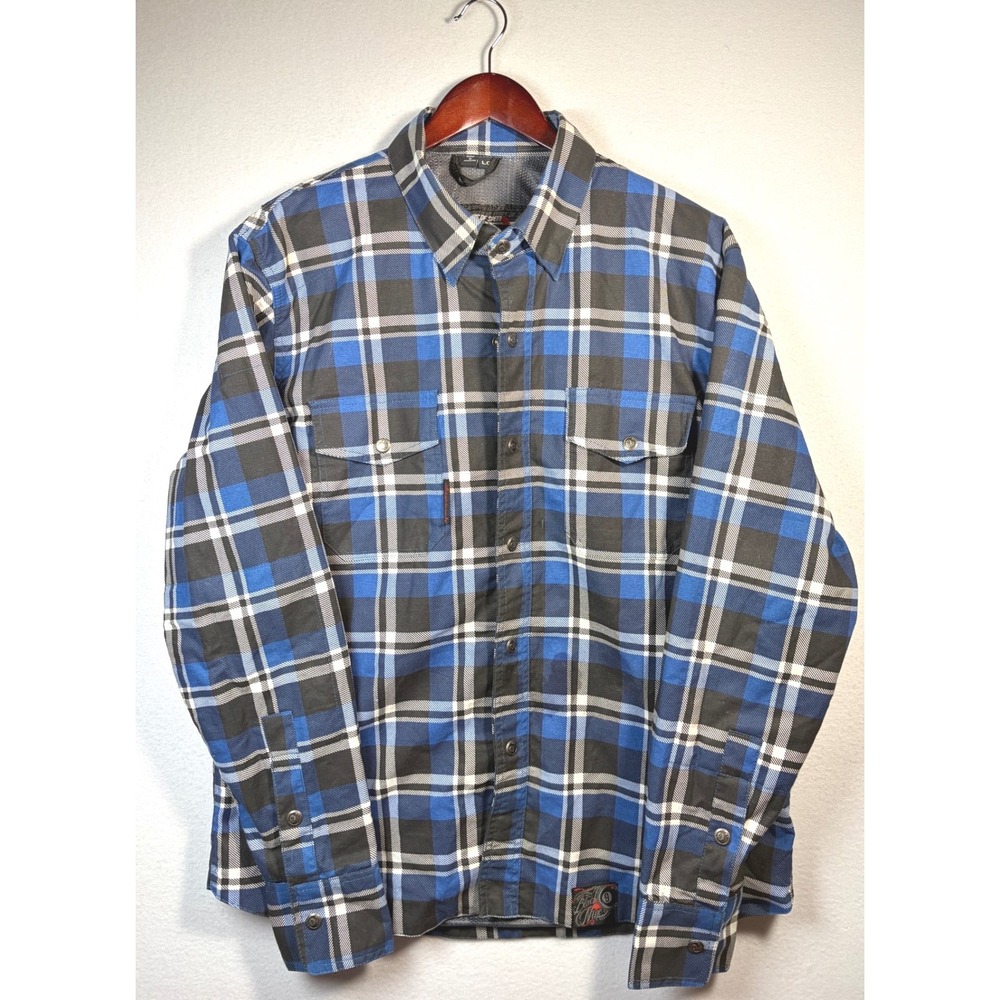 Speed and Strength Flannel Shirt Mens Large Blue Plaid Excellent Riding Jacket
